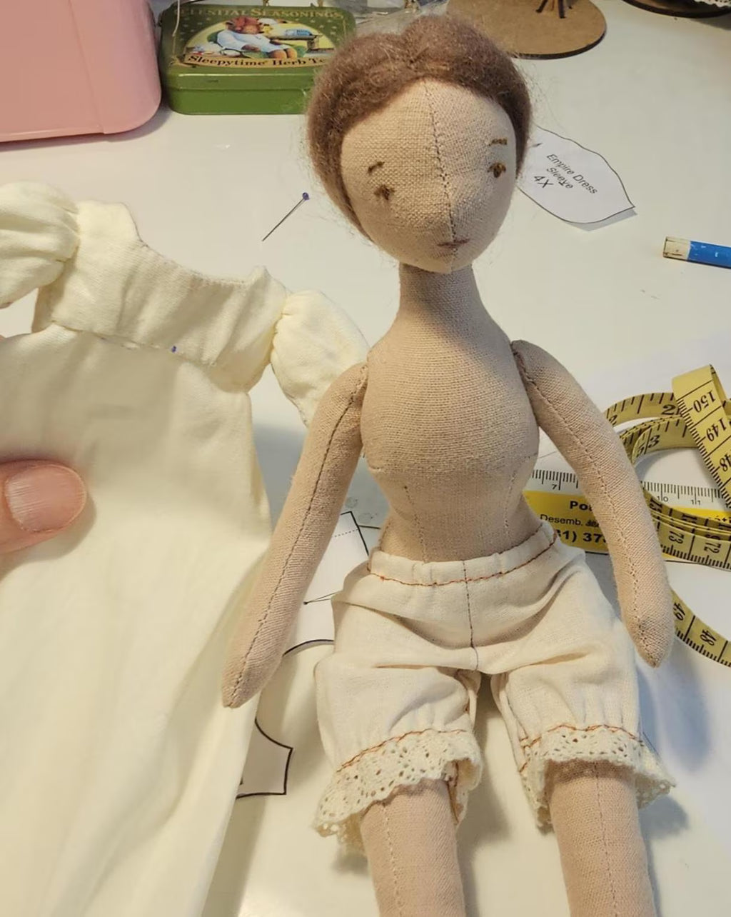 Empire Dress Pattern for Victorian Doll Tutorial